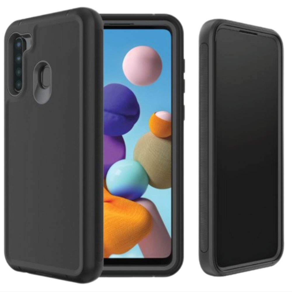 onn. Rugged Phone Case for SAMSUNG Galaxy A21, Black